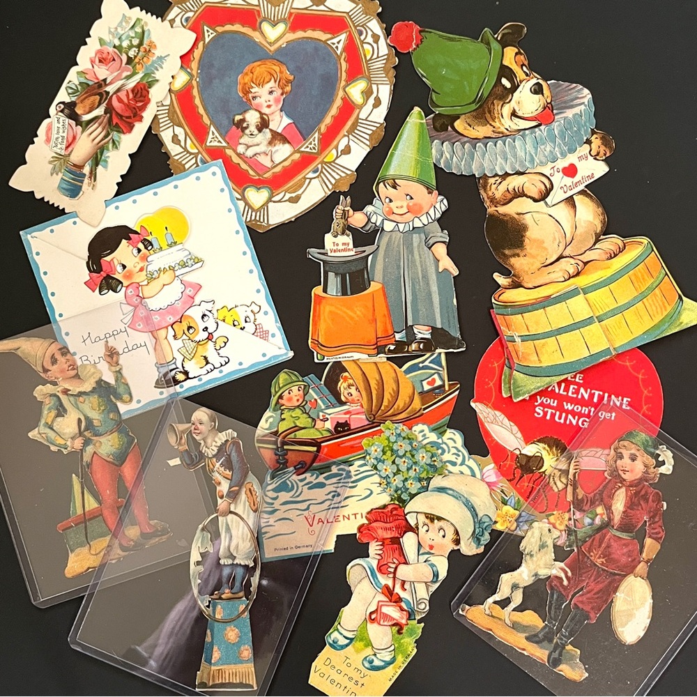 Die Cuts & Cards Antique Vintage Embossed German & USA Journal Art Craft Mix